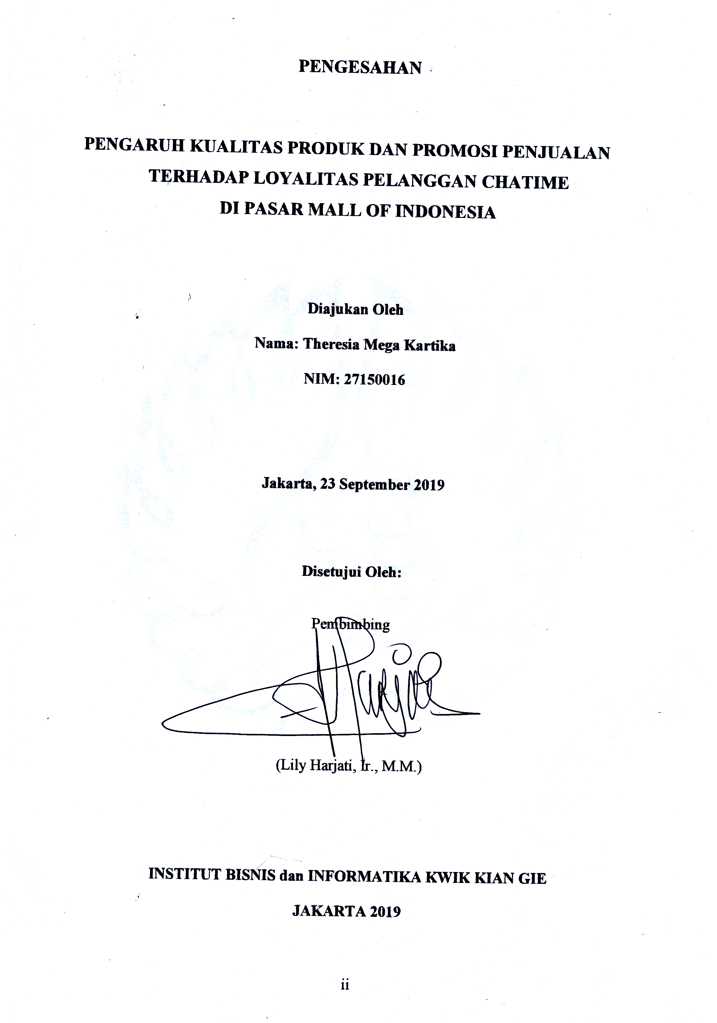 Pengaruh Kualitas Produk dan Promosi Penjualan terhadap Loyalitas